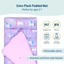 Wildkin Kids Original Nap Mat Cozy Kids Sleep Mat with Pillow, ideal for School & Travel, 50"L x 20"W x 1.5"Th