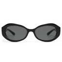 Appassal Retro Oval Sunglasses for Women Men Trendy 90s Round Sunnies AP3751,Black/Grey