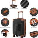Cosbarn Luggage Sets 5 Piece with TSA Lock Spinner Wheels, Unisex Hard Case ABS Suitcase Set, Hardshell Lightweight Waterproof Travel Hardside Suitcases with Wheels for Women Men, Black