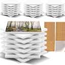 48 Pack Sublimation Blanks Coasters Bulk, 4 Inch Glossy White Glazed Ceramic Tiles Bulk with Cork Backing Pads, Heat Transfer Cup Mat for DIY Crafts Home Kitchen Decor (Square 48PCS)