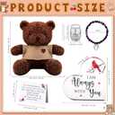 Kenning Cremation Keepsake Urn for Ashes Set, Memorial Bear with Mini Urn & Spoon, Acrylic Heart Memorial Plaque, Angel Wing Bracelet, Sympathy Bereavement Gift for Loss of Loved One or Pet (Black)
