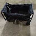 Wagons Carts Foldable, 360 Lbs with Adjustable Handle, Black Lightweight Portable, Collapsible Wagon for Beach Trip, Camping, Shopping, Sports, Travel, Picnic and Grocery (Dark Black)