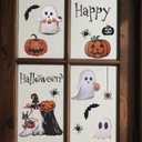 6 Sheet Halloween Window Clings, 11.81x7.87in Glass Window Decoration Stickers with Vintage Ghost Evil Pumpkin Bat for Halloween Party Supplies