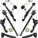 TRQ Front Steering & Suspension Kit Ball Joint Control Arm Sway Bar Stabilizer Link Tie Rod Compatible with 2001-2005 Lexus IS300