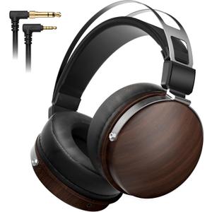 Wired Studio Headphones with 32, Professional Over-Ear Monitor Headset for Recording Mixing DJ Podcast Audiophile, Detachable Cables & Comfortable Protein Leather, Stereo for Computer Guitar Amp