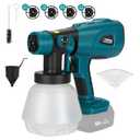 DTEZTECH Paint Sprayer for Makita 18V Battery(Battery Not Included), 200W Cordless HVLP Spray Gun with 4 Copper Nozzles & 3 Patterns. High Power Electric Painter for Furniture, Cabinets, Fence, House