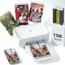 HPRT 4x6 Photo Printer with 108 Sheets & 2 Color Ribbons - Dye Sublimation Wireless Portable Photo Printer for iPhone & Android Smartphones, Home & Travel Picture Printing, Ideal Gift, White