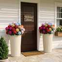 24" Tall Planters for Outdoor Plants with Insert, Set of 2 Cream, 13 W"*9.4 W"*23.6" H