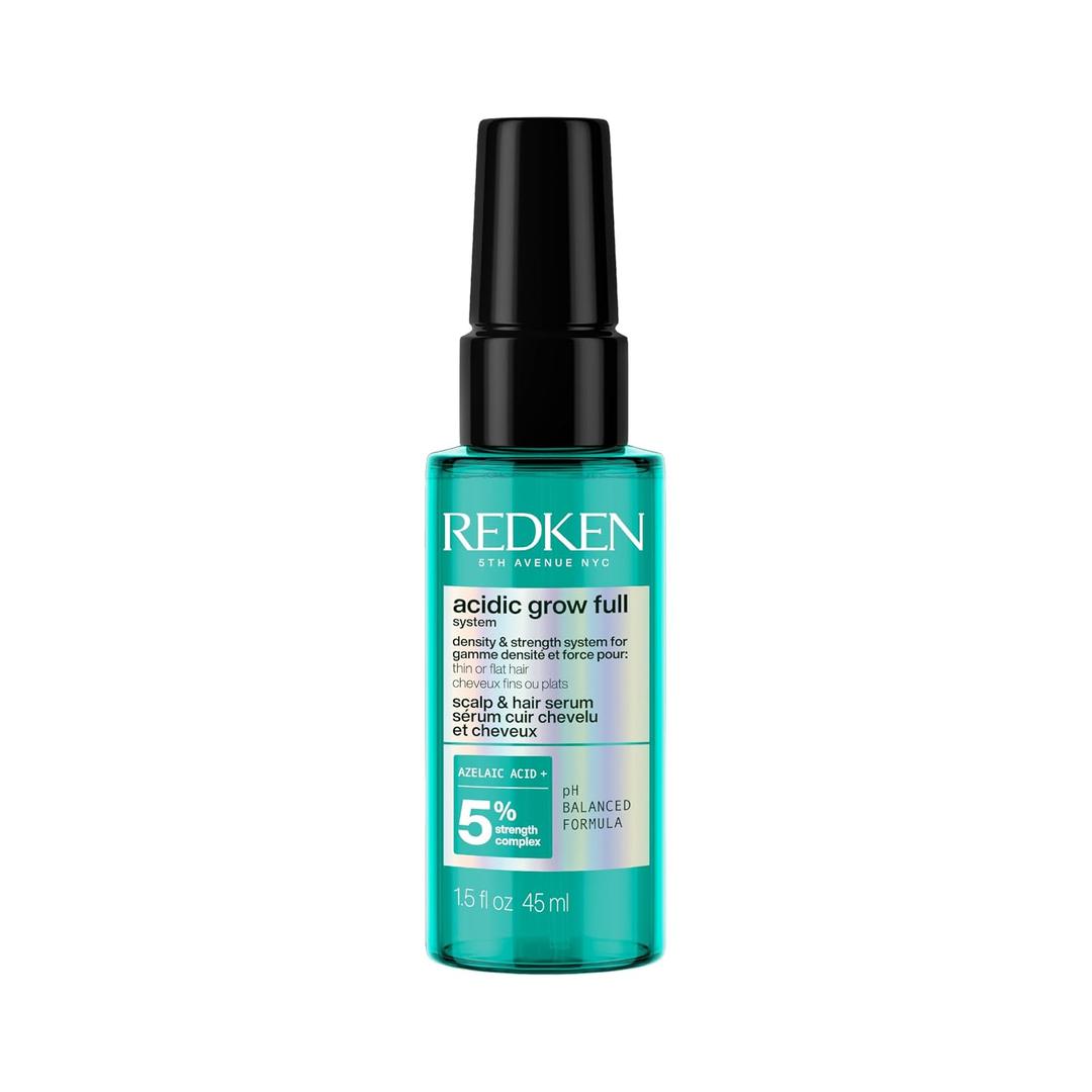 Redken Acidic Grow Full System Scalp & Hair Serum - Lightweight Leave-In Treatment for Rebalanced, Healthy-Looking Scalp and Fuller, Thicker Hair, With Azelaic Acid