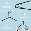 Byomostor Black Plastic Hangers 50 Pack, Light Weight Durable Clothes Hangers G-Shape Standard Size Non-Slip Coat Hanger Adult Clothes Hangers for Laundry & Everyday Use -Slim & Space Saving, 16" X 8.1 Inches