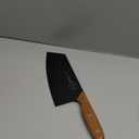 SHI BA ZI ZUO Meat Cleaver, Vegetable Cleaver, Utility Knife Chinese Chef Knife for Kitchen Stainless Steel Ergonomic Design Wooden Handle (Black - SL2122-Y)