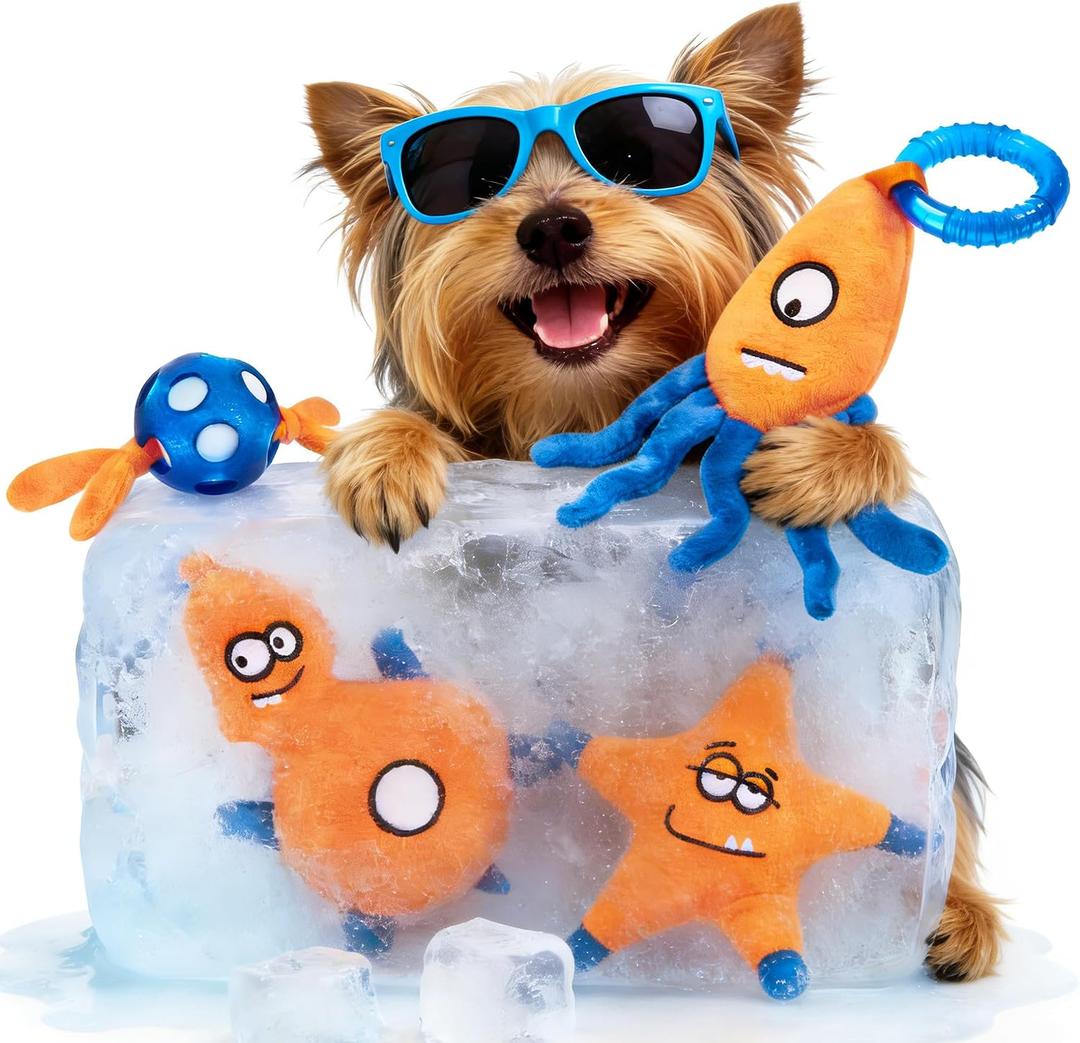 ADDPETS 4 Pack Frozen Puppy Toys to Keep Them Busy to Relieve Teething Pain,Chew Toys for Puppies 0-6 Months Relieve Teething Itch, Puppy Teething Rings to Release Excess Energy