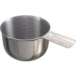 Color Up 2 Cup Measuring Cup, 480ml Stainless Steel Metal, Easy-Pour Spouts, Inside Markings, Flat Base, Dishwasher Safe, for Dry and Liquid Ingredients