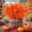 Geegoods 24 Bundles Artificial Fall Flowers Outdoor  Faux Lavender Flowers with Monkey Grass UV Resistant Plastic Faux Plants for Garden Porch Patio Home Decor, Autumn Color