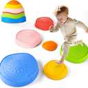 Stepping Stones for Kids  Toddler Stepping Stones for Balance and Sensory Play, Non-Slip Indoor and Outdoor Balance Toys for Boys and Girls Age 3+, Stackable 6 Pcs Set