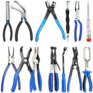 DISEN 13PCS Electrical Disconnect Pliers & Fuel Line Disconnect Tool Set, Automotive Electrical Terminal Connector Separator Removal Tool Kit with Storage Bags, Blue