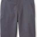 French Toast Boys' Adjustable Waist Stretch Flat Front Shorts (Standard & Husky) for School Uniform (Gray)