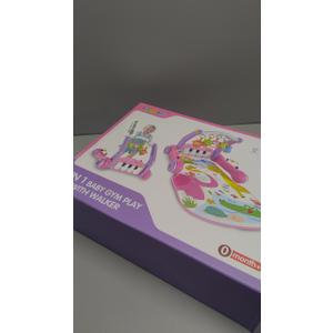 2 in 1 Baby Gym Play Mat with Walker, Kick and Play Piano Gym Activity for Boys Girls, Musical Activity Center Tummy Time Mat for 0361218 Months, Learning Walker Play Gym for Infant Toddler Gift