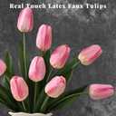 Yastouay 12-Pack Pink Tulips Artificial Flowers, Real Touch Latex Faux Tulips with Large Full Buds, Lifelike Vibrant Fake Tulips Bouquet for Spring Wedding Home Dcor, Table & Party Centerpiece