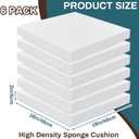 Frienda 6 Pack 2" X 18" X 18" Upholstery High Density Foam Cushion White Square Seat Replacement Cushion or Commercial Use Stuffing Craft Foam Couch Chair Padding DIY Projects