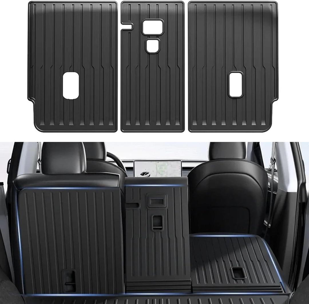 Heavy-Duty TPE Rear Seat Back Protector for Tesla Model Y 2025 2026 Juniper 5-Seater, All-Weather Waterproof Scratch-Resistant Backrest Cover, Easy Install Cargo Liner Interior Accessories