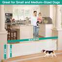 24 Inch Tall x 110 Inch Extra Wide Retractable Dog Gate for The House, Short Baby Gate to Step Over, Reinforced Mesh Puppy Gate for Doorways, Step Over Pet Gate for Stairs, Indoor/Outdoor, White