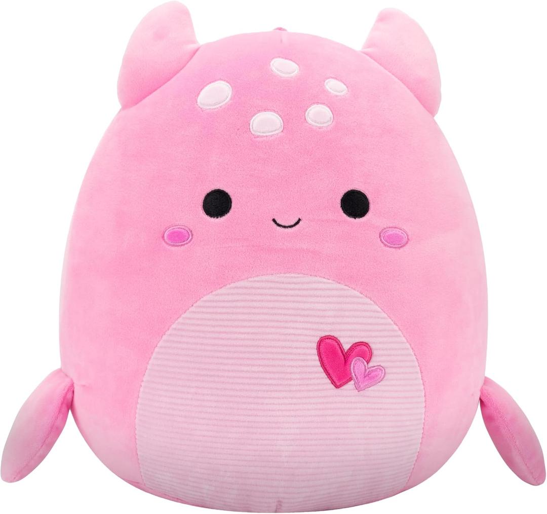 Squishmallows Original 12in Artin The Pink Loch Ness Monster with Hearts  Official Jazwares Valentine Plush (Medium)