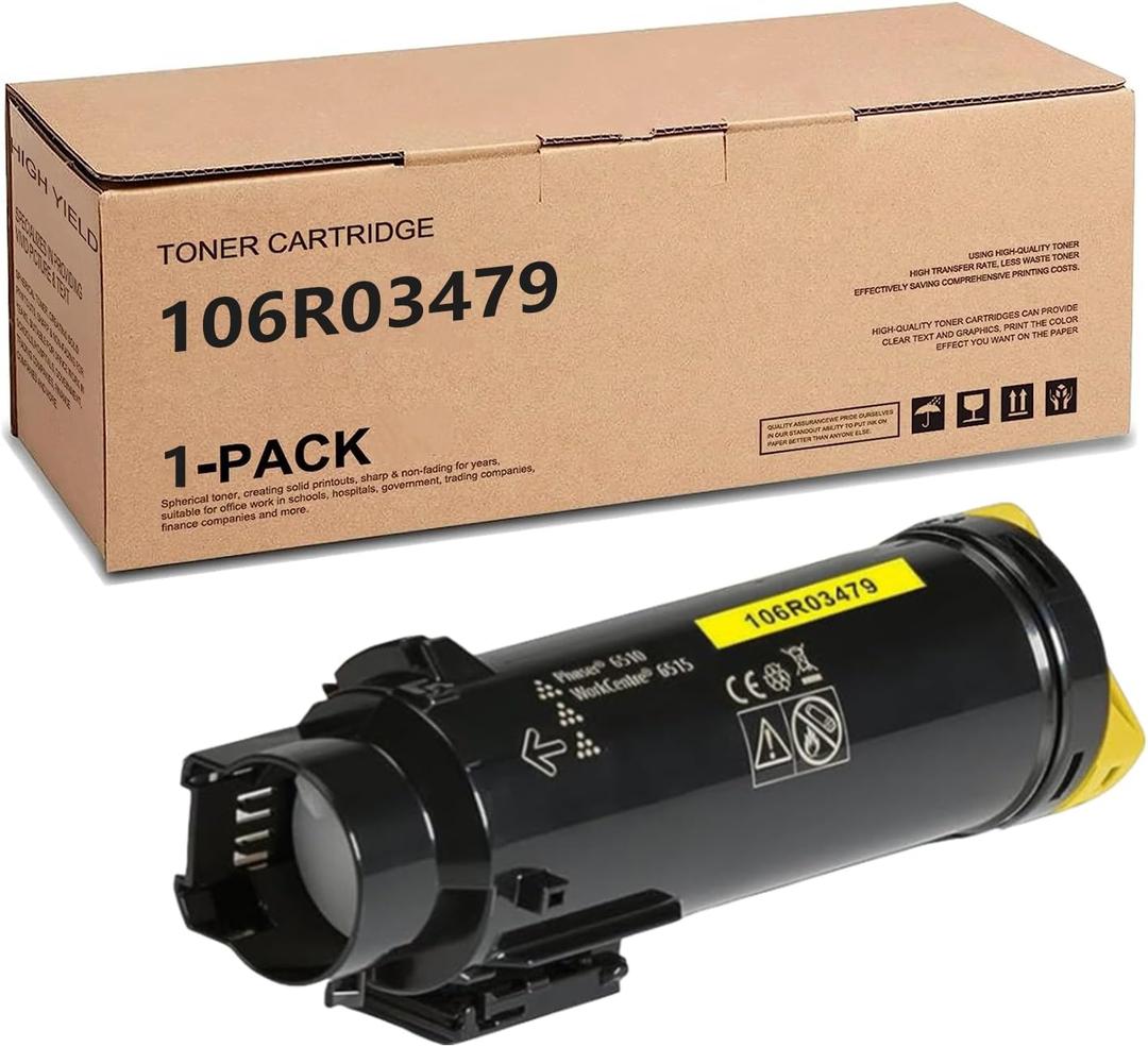 106R03479-Phaser 6510/WorkCentre 6515 Yellow Toner Cartridge Compatible for Xerox Phaser 6510/ Workcentre 6515 High Capacity Toner-Cartridge