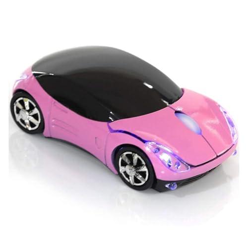 WenTigDY Pink Mouse, Cute Car Mouse with USB Reciver 1600DPI Optical 2.4G for PC Computer Laptop Tablet for Win XP/Vista/Win7/ME/2000/for Mac OS(Cute)