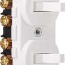 Leviton 5243-W 15 Amp, 120/277 Volt, Duplex Style Two 3-Way Combination Switch, Commercial Grade, White