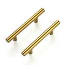 Ravinte 35 Pack 5 Inch Cabinet Pulls Brushed Brass Stainless Steel Kitchen Drawer Pulls Cabinet Handles 5”Length, 3” Hole Center