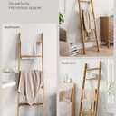Blanket Ladder Decorative Farmhouse for The Living Room, 6-Tier Ladder Shelf, Ladder Rack for Storage and Decor, Wood