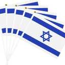 Israel Flags on Stick 20 Pack - Small Handheld Israeli Flags for Events Parade Decoration, Anti-Ultraviolet Fade Indoor Outdoor