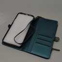 Defencase for iPhone 17 Pro Max Magnetic Wallet Case Compatible with Magsafe with RFID Blocking Zipper Card Holder for Women Men PU Leather Strap Detachable Case for iPhone 17 Pro Max 6.9", Blue Green