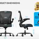 Ergalithic Ergonomic Office Chair - X-Shaped Computer Desk Chairs Comfy, Mesh High-Back Gaming Chair with Adjustable Lumbar Support, Executive Task Chair for Adults, Comfortable for Long Hours, Pack of 1
