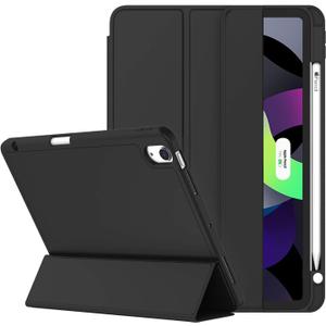 ZryXal iPad Air 11 Inch Case M3 2025 / M2 2024, iPad Air Case 5th Generation/4th Generation 2022/2020 10.9 Inch [Support Touch ID and Auto Wake/Sleep](New Black)