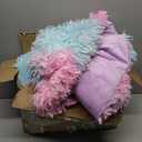 Lotus Karen King Size Faux Fur Blanket Rainbow - Big Bubble Rabbit Fluff Blanket for Bed, Large Fluffy Fuzzy Cozy Blanket, Thick Furry Plush Shaggy Blankets, 108x90 Inches