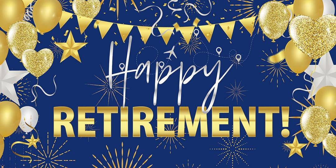 78.74''x39.37'' Retirement Banner Happy Retirement Party Decorations for Office F321