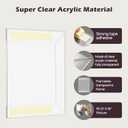 12 x 16 Acrylic Picture Frame, Horizontal/Vertical Clear Photo Frame for Wall with Tape, No Drilling Floating Hanging Frameless Picture Frame, Wall Mount Sign Holder 12x16 for Home, School, Office