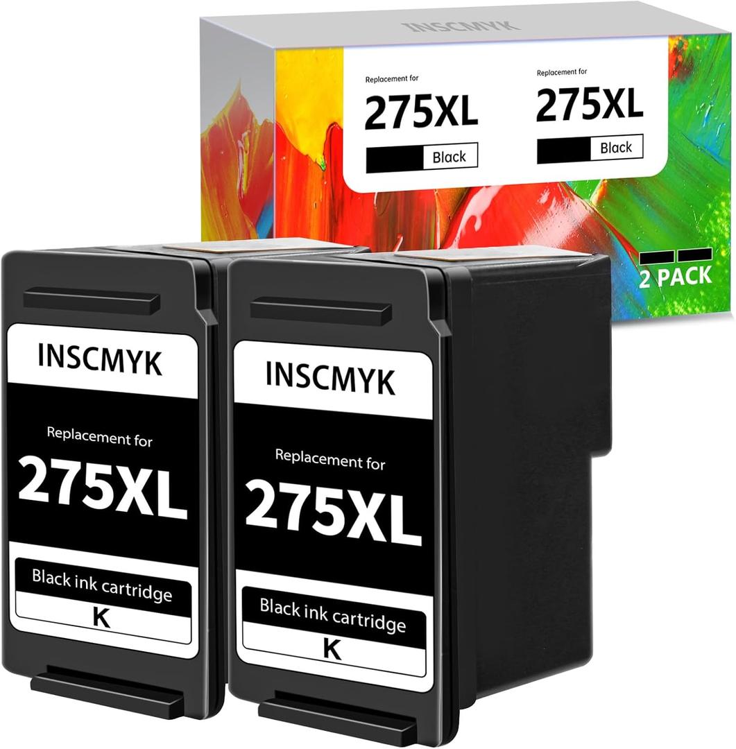 275XL Black Ink Cartridge Remanufactured Replacement for Canon 275XL 275 PG-275 XL PG275 Work with TS3500 TS3520 TS3522 TS3720 TS3722 TR4720 TR4700 TR4722 Printers (2 Pack)