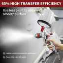 HVLP Gravity Fed Air Spray Gun with 1.4/1.7/2.0/2.5 mm Nozzles and 650ML Disposable Paint Cups, Automotive Spray Paint Gun for Refinishing and Home Wall Finishing Applications (RED)