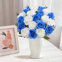 20PCS Artificial Roses with Long Stems - Realistic Silk Flowers