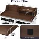 2 Tier Washer Dryer Countertop, 54" W x 27.5" D Laundry Countertop with Power Outlet, Wood Washer and Dryer Topper with Non-Slip Pad, Dryer Cover Shelf for Laundry Room Organization (Walnut)