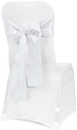 Obstal 50 PCS Satin Chair Sashes Bows for Wedding Reception- Universal Chair Cover Back Tie Supplies for Banquet, Party, Hotel Event Decorations