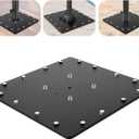 SLIIMU 28 lbs Bolt Down Offset Patio Cantilever Umbrella Base, Universal Space Saving Outdoor Square Steel Plate Weight Umbrella Stand, Heavy Duty Metal Deck Umbrella Mount,15.79" X 15.79" X 0.39''