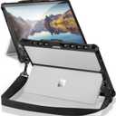 Microsoft Surface Pro 8 (2021) Case,with Hand Strap+Multi-Angle Shockproof,All-in-One Protective Cover with Built-in Kickstand Rugged,Black