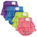 Chenkaiyang 4 Pack Dog Diapers Female Washable Dog Diapers Reusable Puppy Diapers Highly Absorbent Comfortable Doggy Diapers for Dogs in Heat or Excitable Urination(S Candy Color)