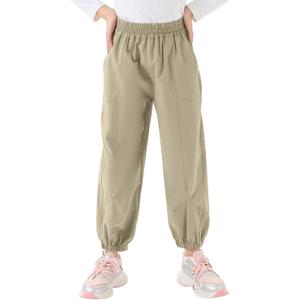Gogokids Boys Girls Hiking Pants Waterproof Cargo Pants Quick Dry Athletic Pants Lightweight Casual Outdoor Camping for 4-12Y (Beige)