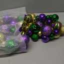 6 Ft Mardi Gras Garland with Purple Green Gold Glitter Balls, Carnival Bead Decor for Front Door, Mantel, Wall and Fireplace, Festive Fat Tuesday Indoor Outdoor Party Supplies