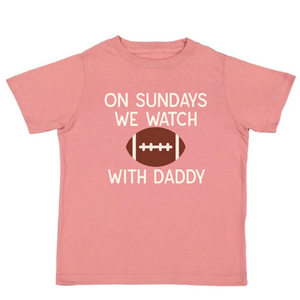 On Sundays We Watch Football With Daddy T-Shirt Kids 4